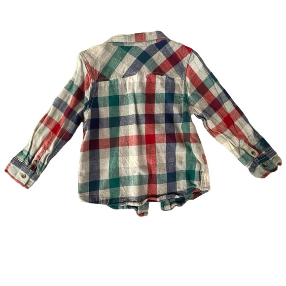 Okie Dokie Boy’s Flannel Button Up Shirt size 5t - Picture 2 of 4